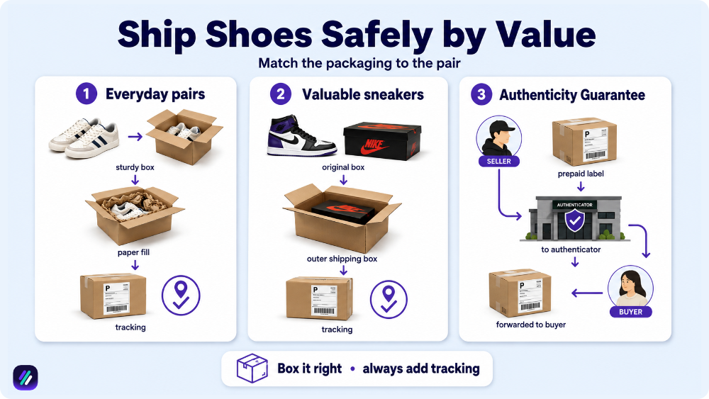 how to ship shoes safely on ebay