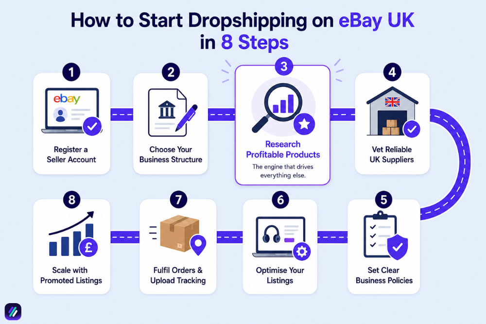 how to start dropshipping on eBay UK in 8 steps
