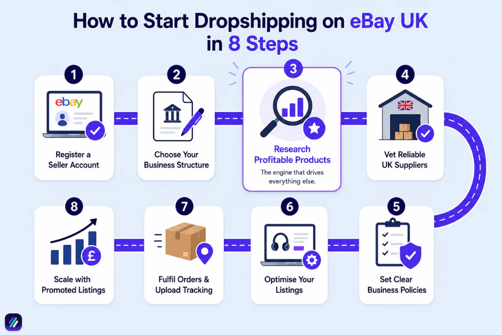 how to start dropshipping on eBay UK in 8 steps