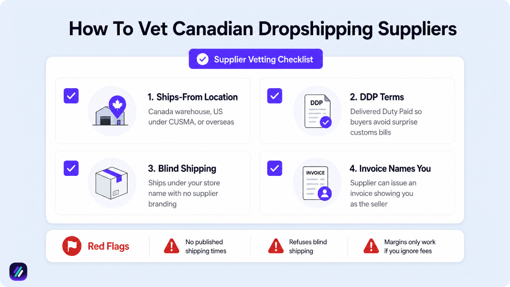 how to vet canadian dropshipping suppliers