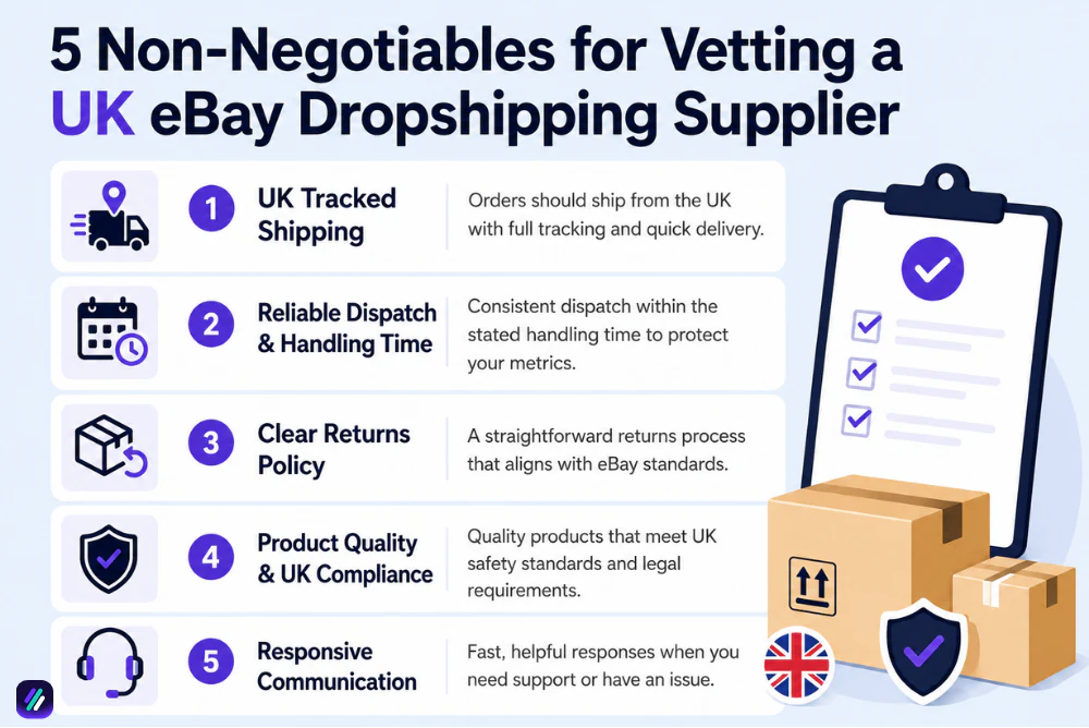 how to vet eBay uk dropshipping suppliers