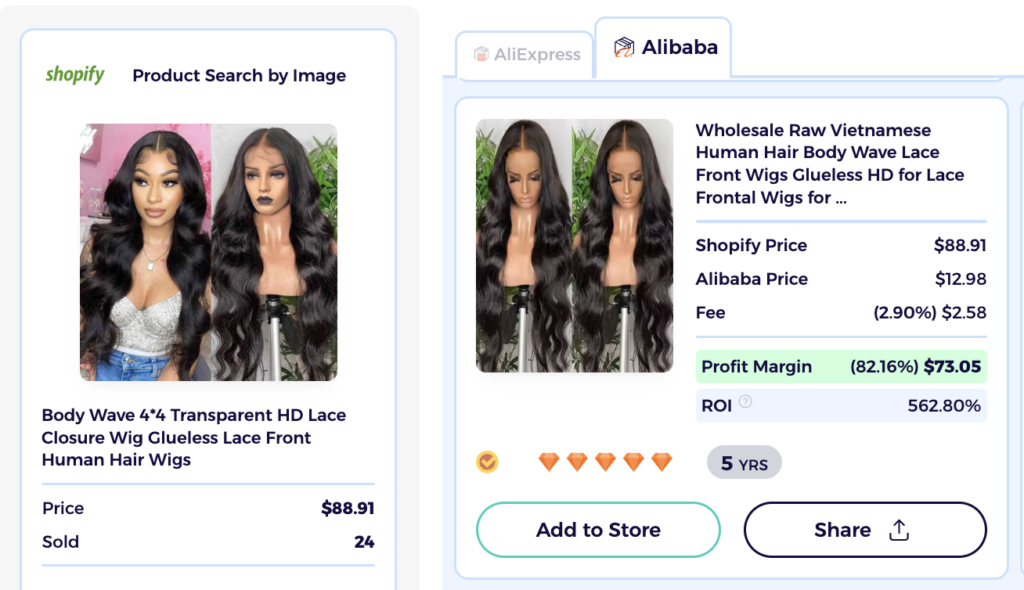 lace front wigs dropshipping hair products shopify product explorer