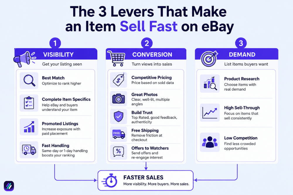 levers on how to sell fast on eBay