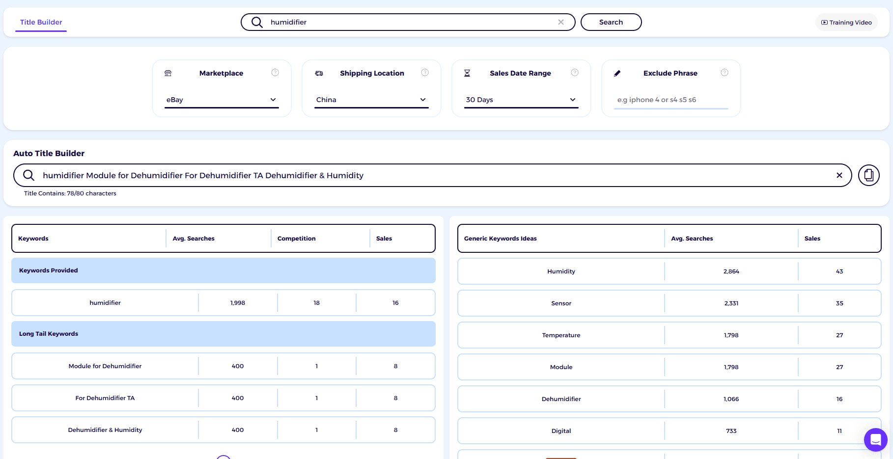 optimize ebay listing titles with title builder