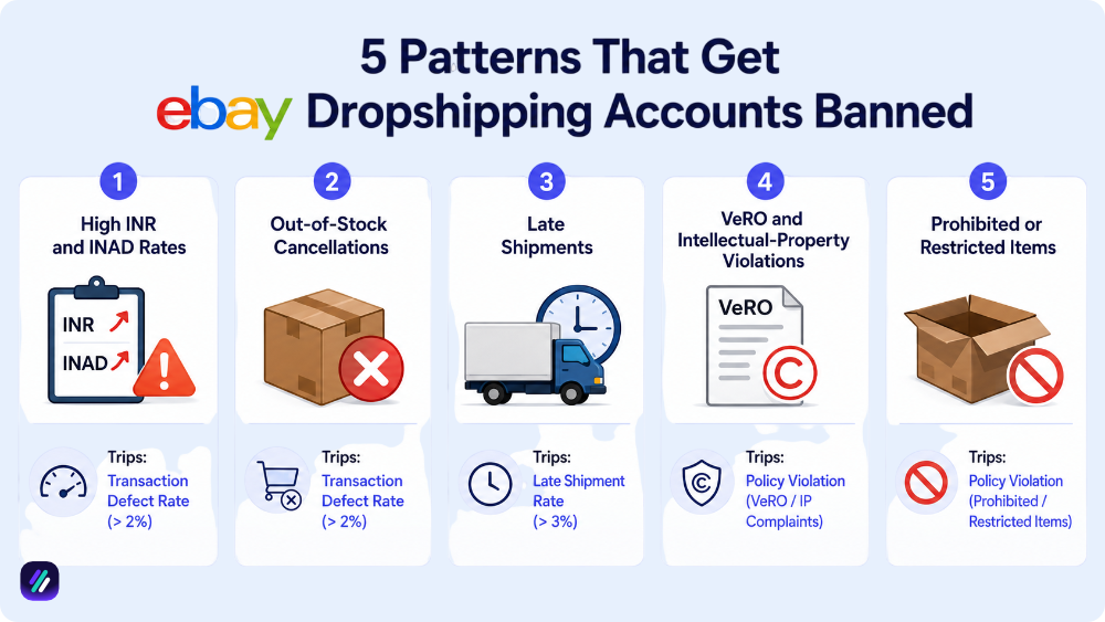 patterns that get banned ebay dropshipping accounts
