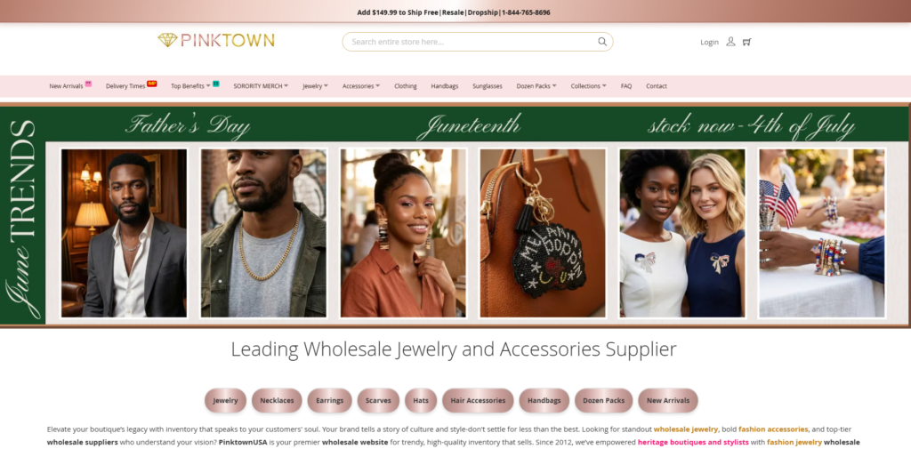 pinktown usa one of the dropshipping jewelry suppliers
