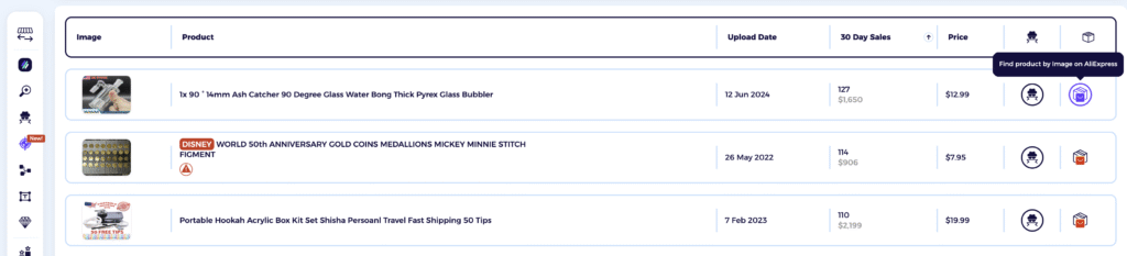 search alibaba by image in zik analytics click on AliExpress logo