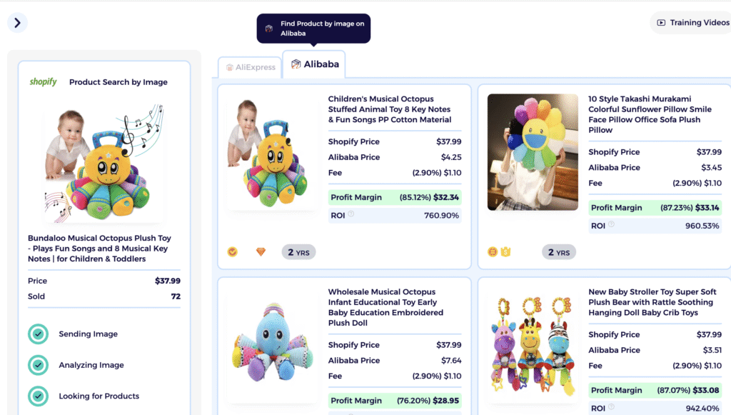 search alibaba by image zik image search and click on Alibaba tab