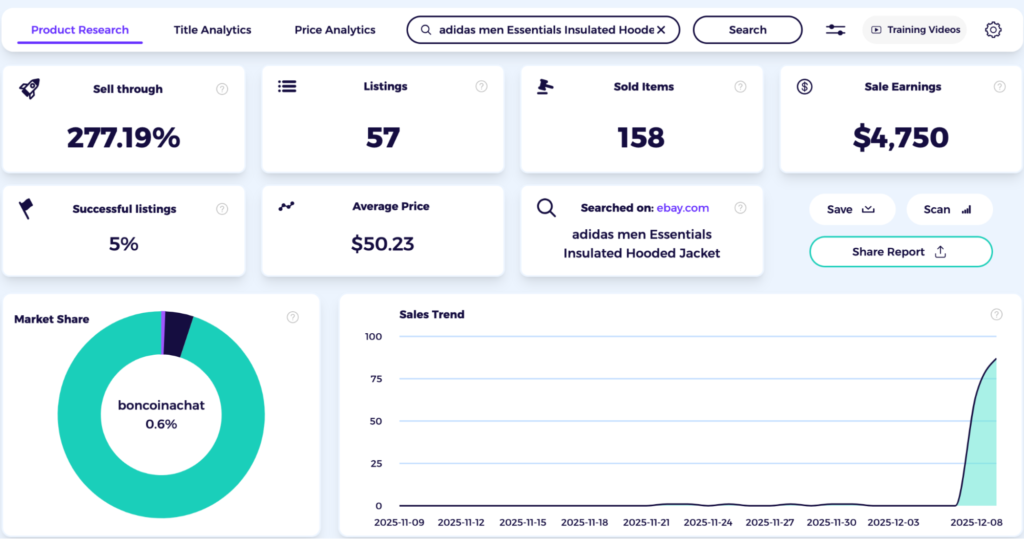 see data of product you want to reearch from