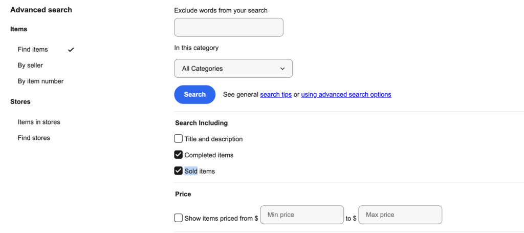 see sold listings of other products to sell fast on eBay