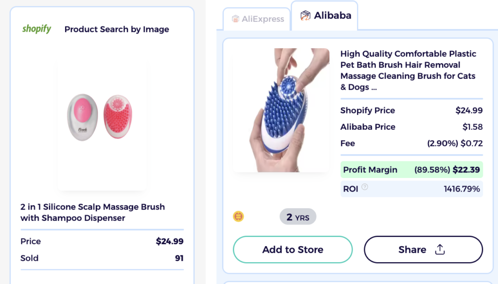 shampoo brush dropshipping hair products shopify product explorer