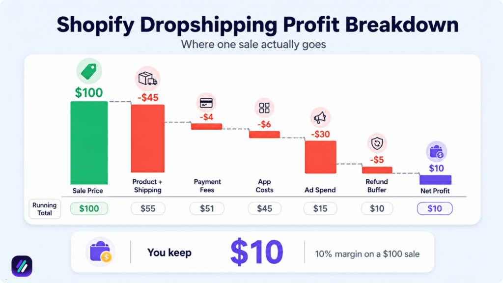 shopify dropshipping profit breakdown