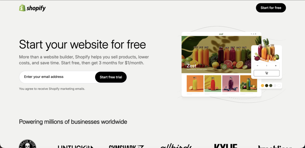 shopify dropshipping website builders