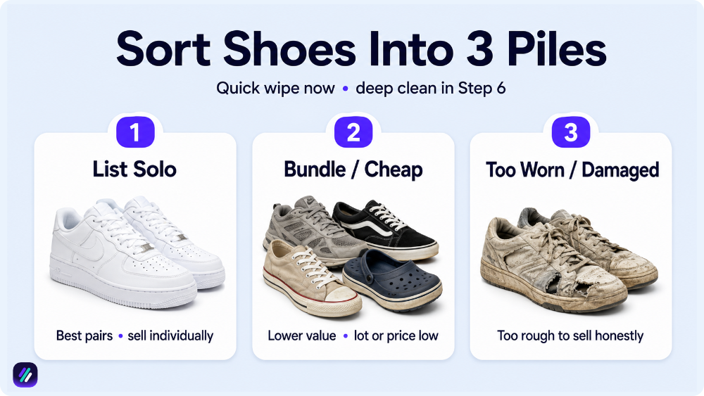 sort shoes that you want to sell on ebay