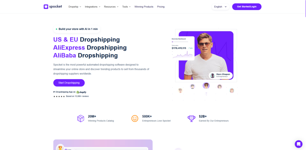 spocket one of the dropshipping jewelry suppliers