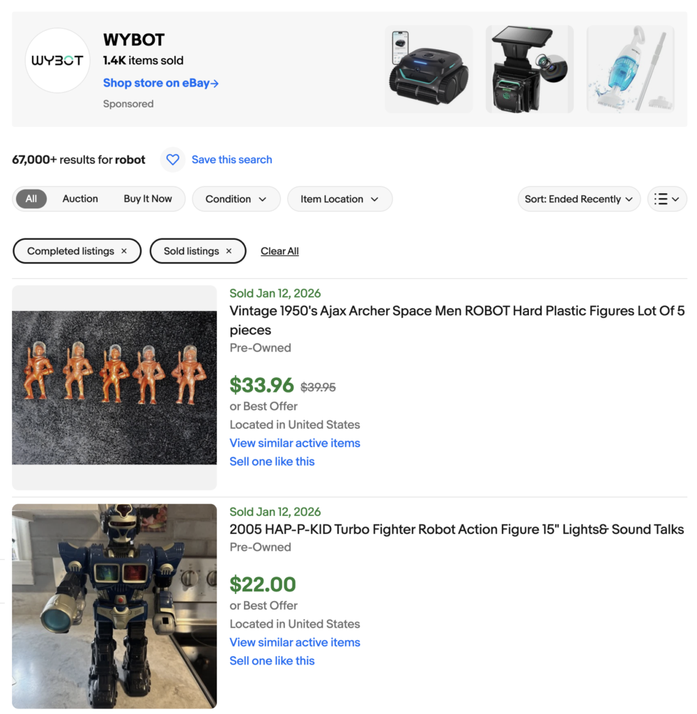 use ebay own data check sold listings of a store