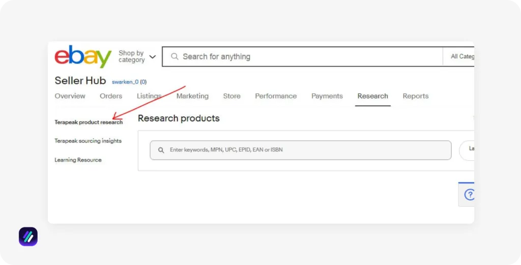 use ebay terapeak to find products to dropship from aliexpress to ebay