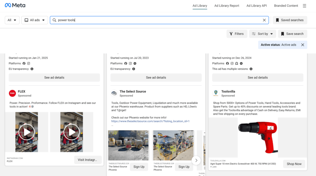 use meta ads library and see their marketing strategy to find products to sell on shopify