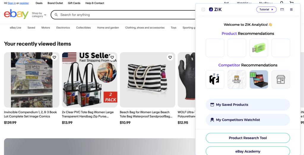 using ZIK chrome extension on finding succesful dropshipping niches on ebay