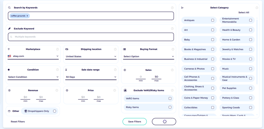 using ebay product explorer from zik to find ebay arbitrage products