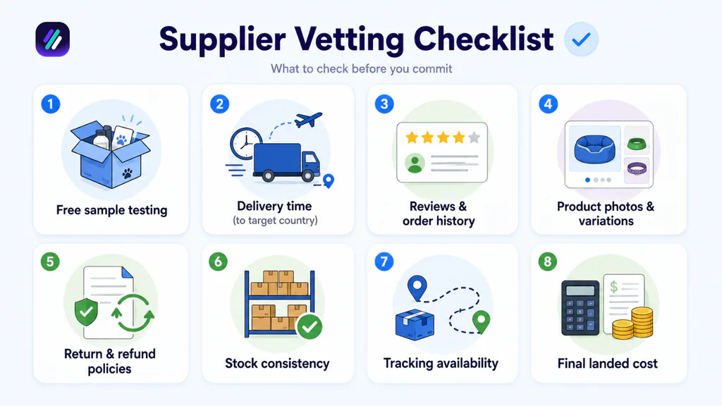 vetting suppliers for dropshipping without website