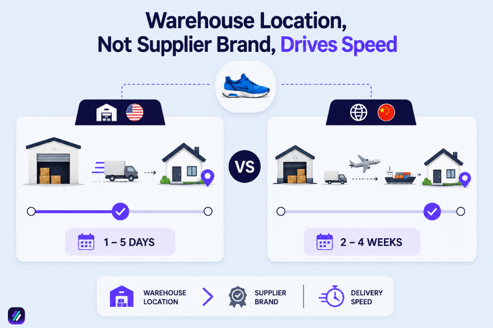 warehouse location shipping speed difference