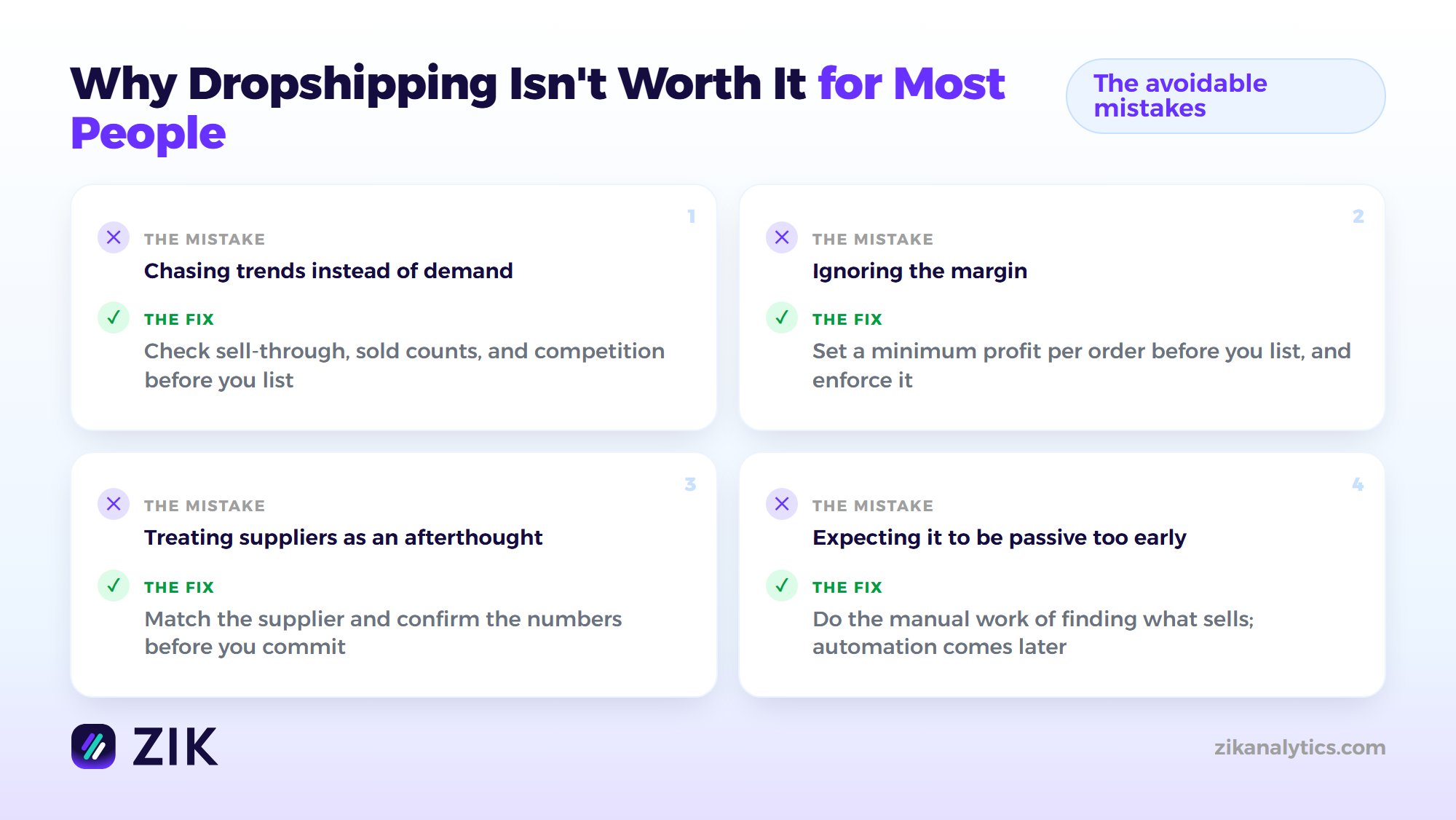 why dropshipping is not worth it, common mistakes and fixes