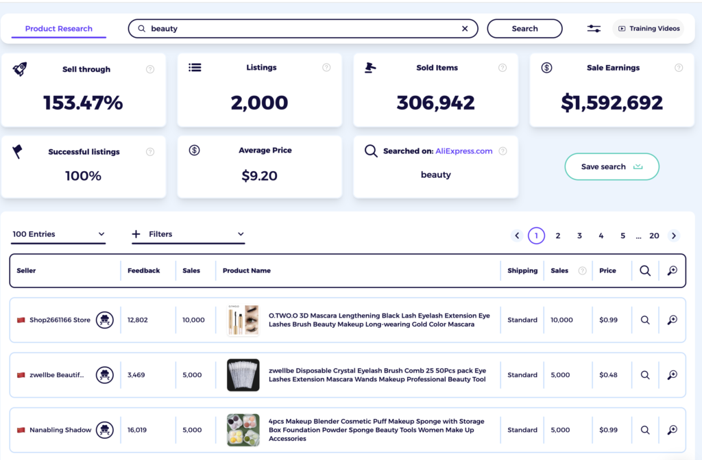 zik analytics aliexpress beauty product research