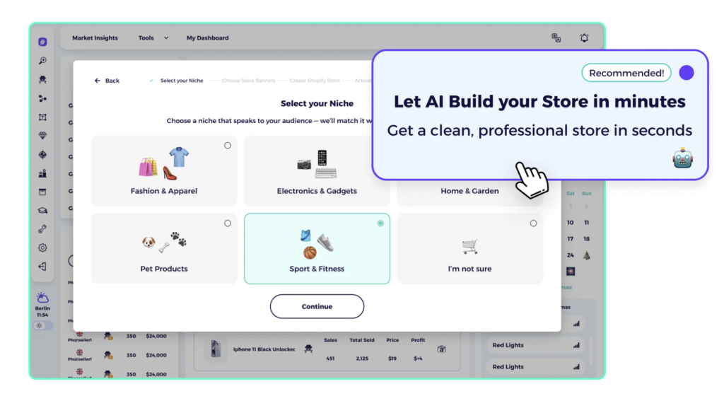 zik analytics shopify AI store builder