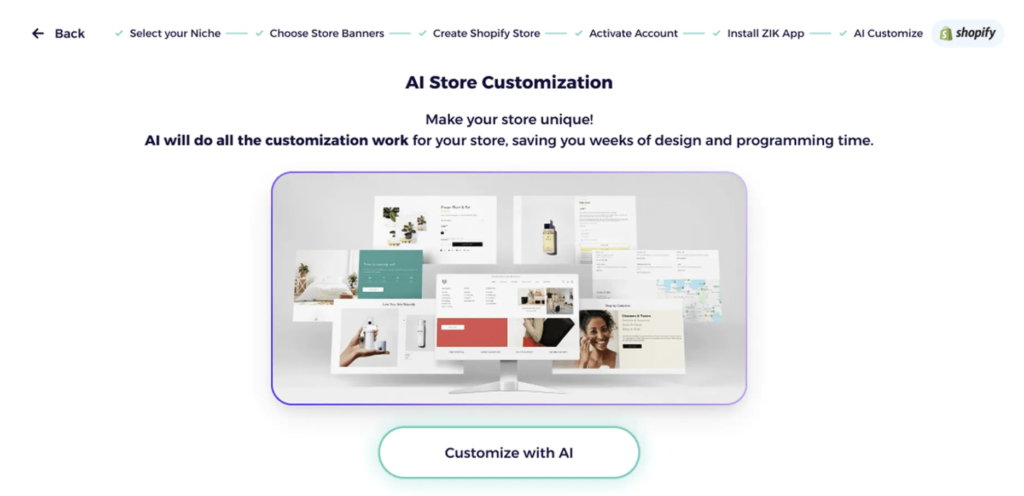 zik analytics shopify AI store customization
