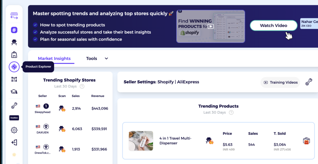 zik analytics shopify market insights