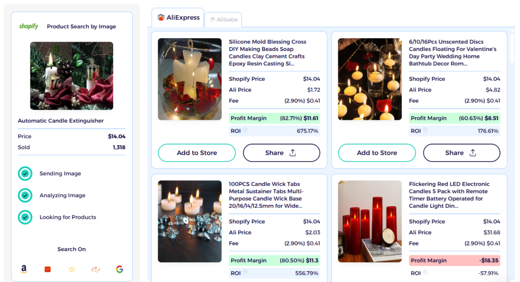 zik anlaytics item finder totol for finding suppliers on dropshipping candles