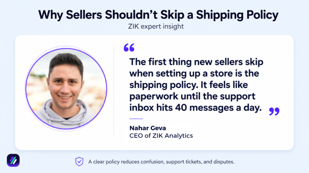 ziks ceo on dropshipping shipping policy store quote