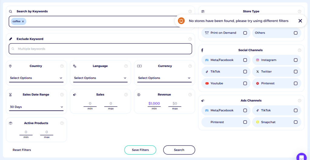 ziks shopify store finder to find similar sites for dropshipping shipping policies