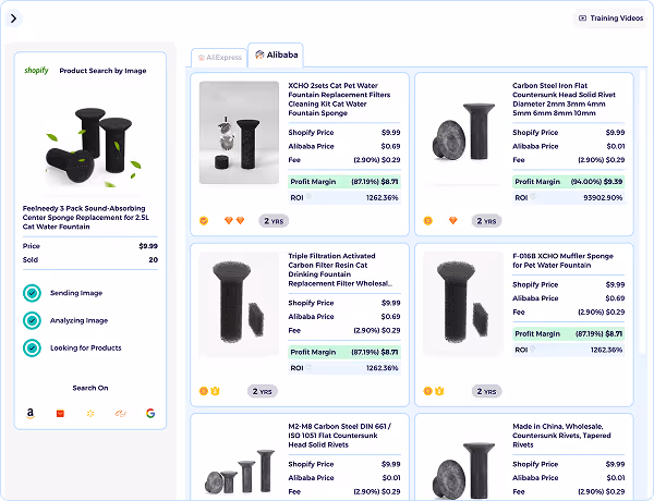 search alibaba by image with ZIK hp